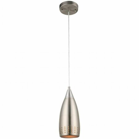 BRIGHTBOMB 60 in. one Light Nickel with Metal Shade Adjustable Mini Pendant, 6PK BR338761